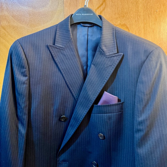 Michael Kors Midnight Blue Double-Breasted Blazer 100% Wool - Picture 2 of 5